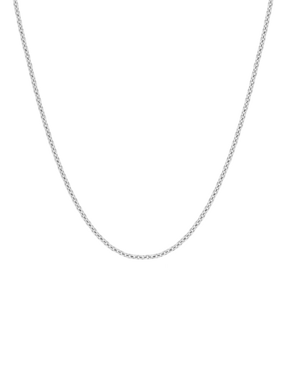 Chaîne Maille Forçat Ronde 1.15 mm - Or Blanc 750‰