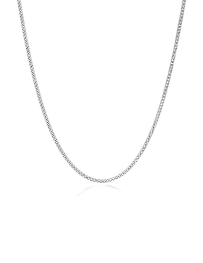 Chaîne Maille Gourmette Diamantée 1.15 mm - Or Blanc 750‰