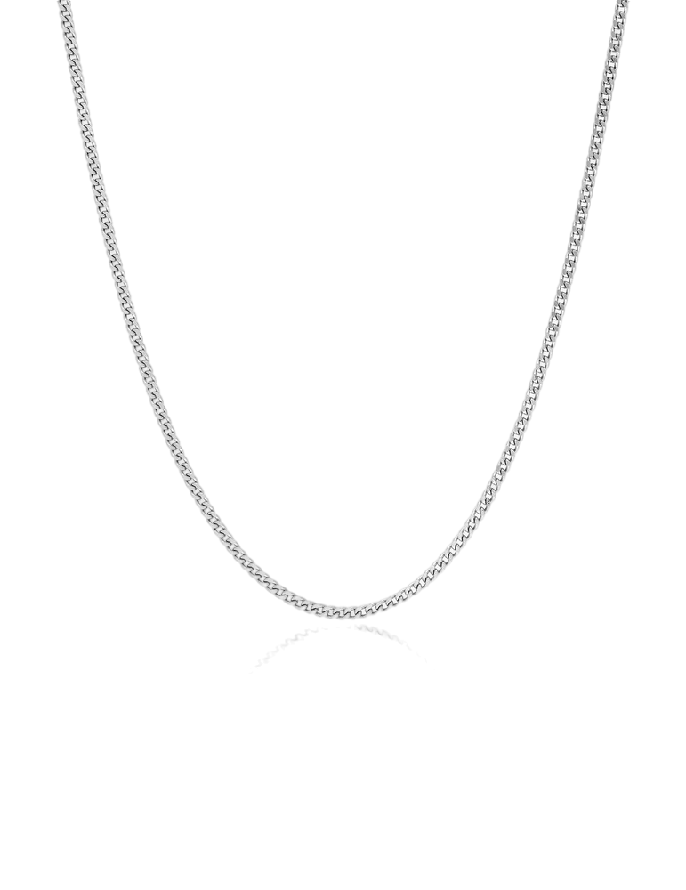 Chaîne Maille Gourmette Diamantée 1.15 mm - Or Blanc 750‰