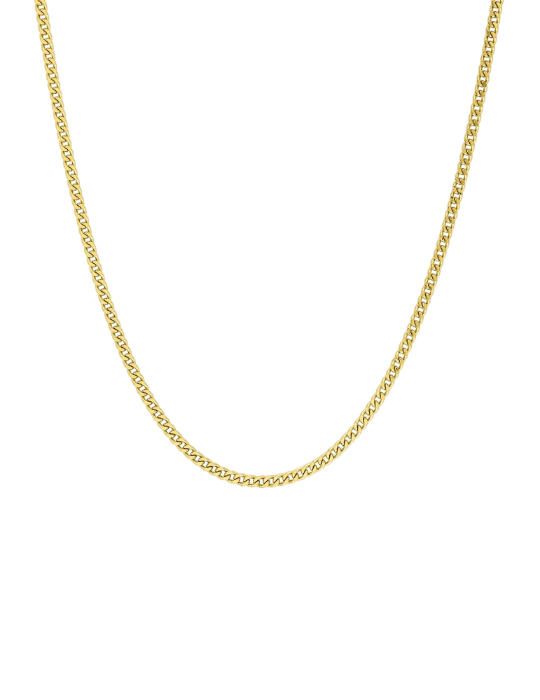 Chaîne Maille Gourmette Diamantée 1.35 mm - Or Jaune 750‰
