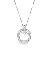 Charger l&#39;image dans la galerie, Collier Double Cercles Oxydes de Zirconium - Argent 925‰
