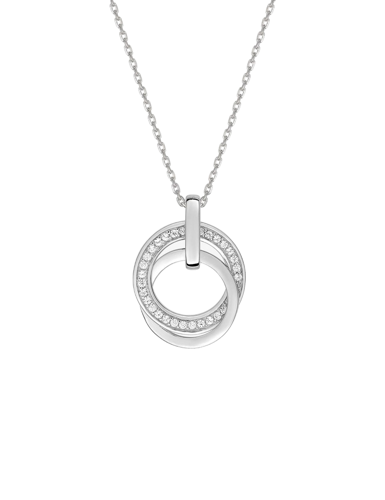 Collier Double Cercles Oxydes de Zirconium - Argent 925‰
