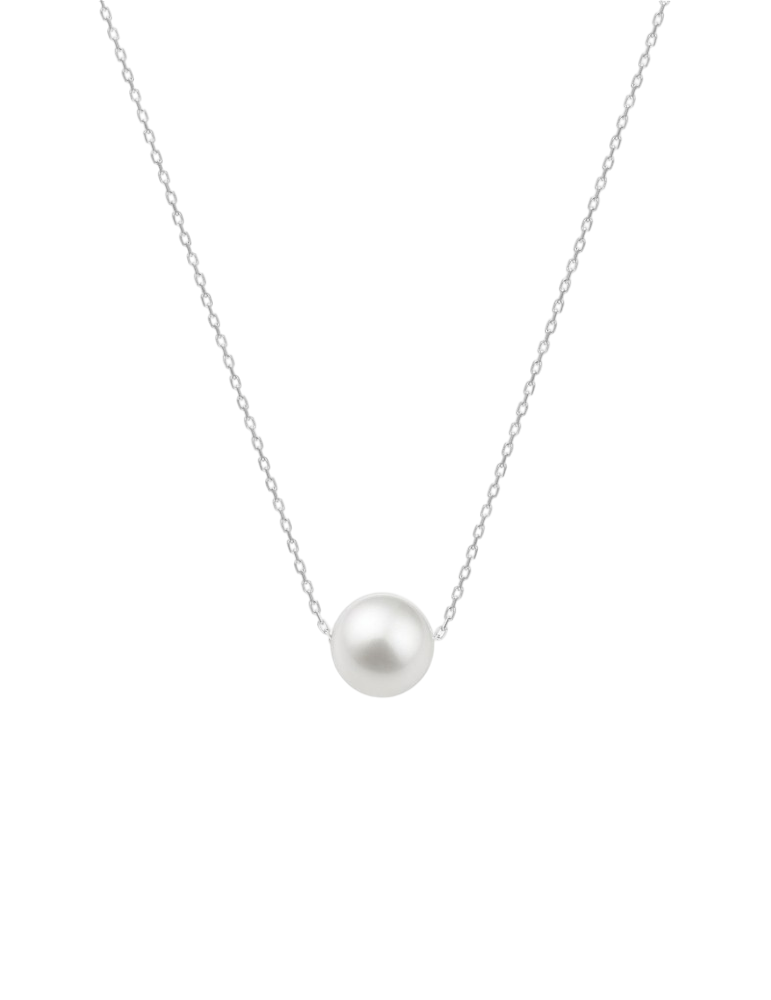 Collier Perle de Culture 8 mm - Or Blanc 375‰