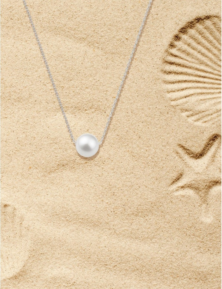 Collier Perle de Culture 8 mm - Or Blanc 375‰
