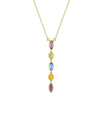 Collier Pierres fines multicolores - Or Jaune 375‰