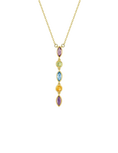 Charger l&#39;image dans la galerie, Collier Pierres fines multicolores - Or Jaune 375‰
