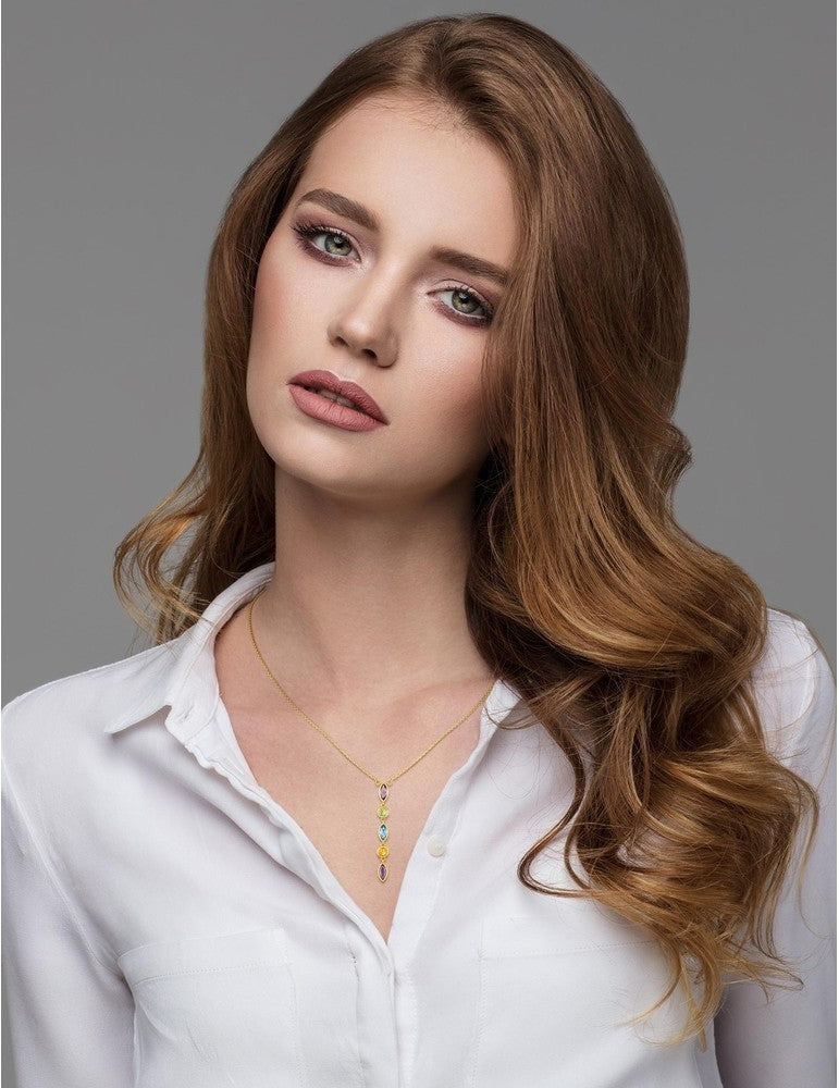 Collier Pierres fines multicolores - Or Jaune 375‰