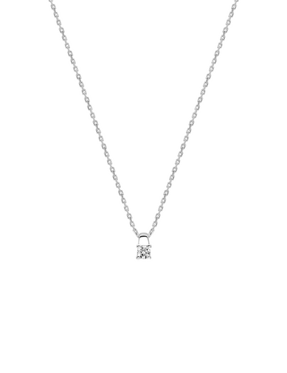 Collier Solitaire Diamant 4 Griffes  - Or Blanc 750‰