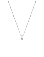 Charger l&#39;image dans la galerie, Collier Solitaire Diamant 4 Griffes  - Or Blanc 750‰
