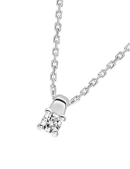 Collier Solitaire Diamant 4 Griffes  - Or Blanc 750‰
