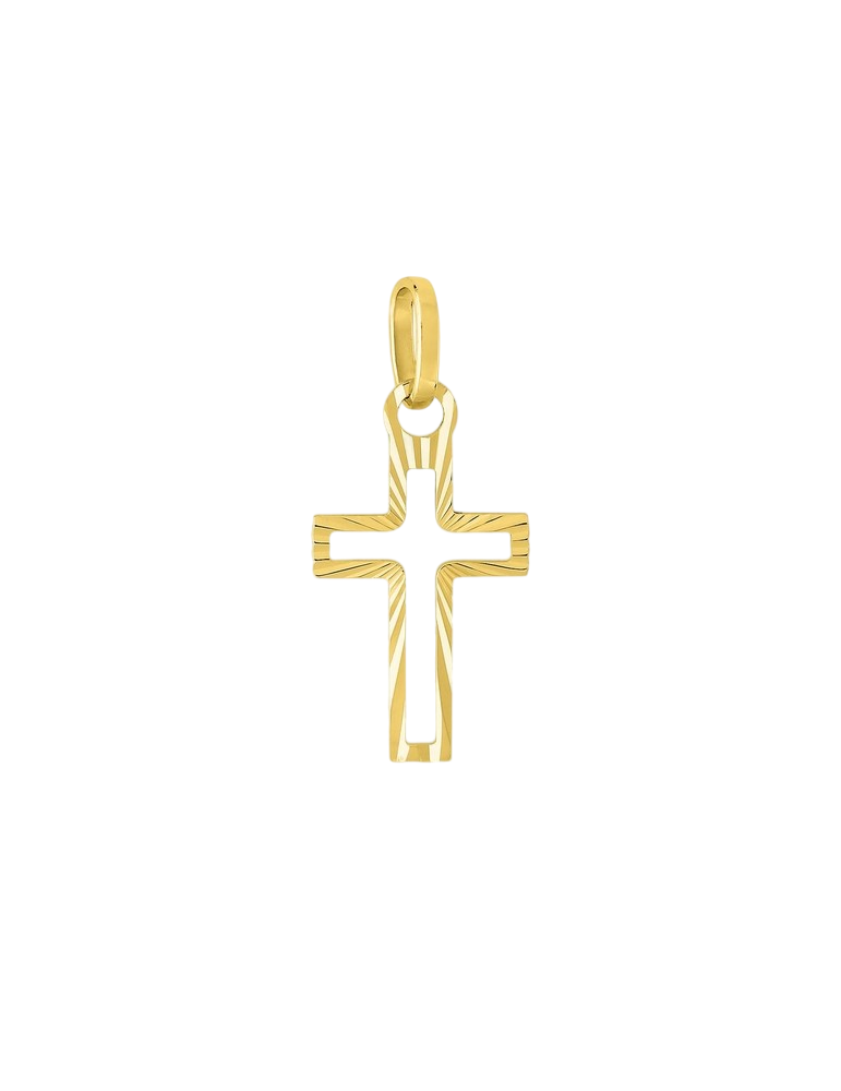 Croix Ajourée Biseautée - Or Jaune 750‰