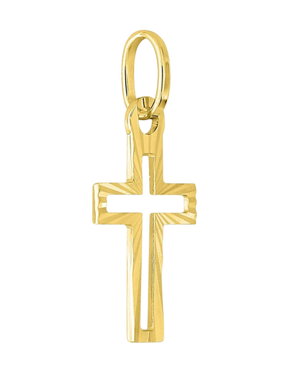 Croix Ajourée Biseautée - Or Jaune 750‰