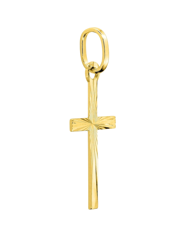 Croix Biseautée - Or Jaune 750‰