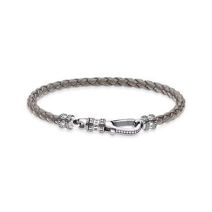 Bracelet cuir gris THOMAS SABO - Argent 925‰