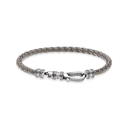 Bracelet cuir gris THOMAS SABO - Argent 925‰