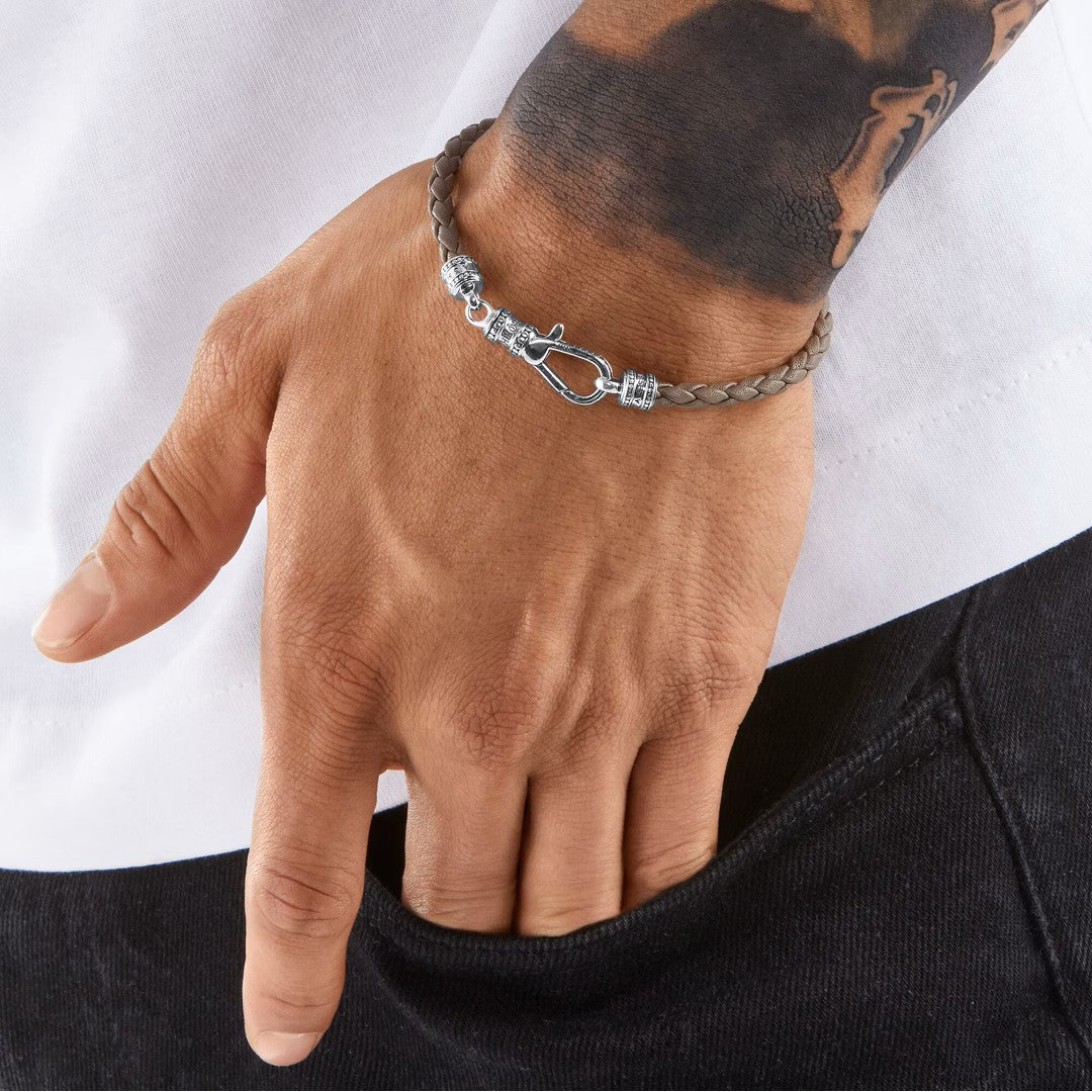Bracelet cuir gris THOMAS SABO - Argent 925‰