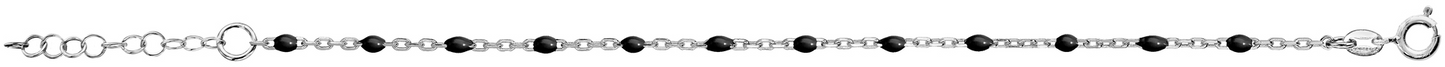 Bracelet Résine Noire - Argent 925‰