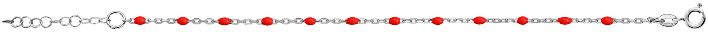 Bracelet Résine Rouge - Argent 925‰