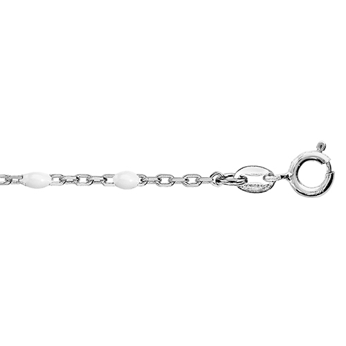 Bracelet Résine Blanche - Argent 925‰