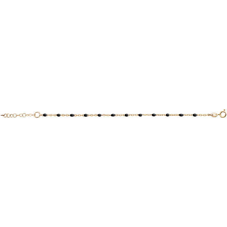 Bracelet Résine Noire - Argent Doré