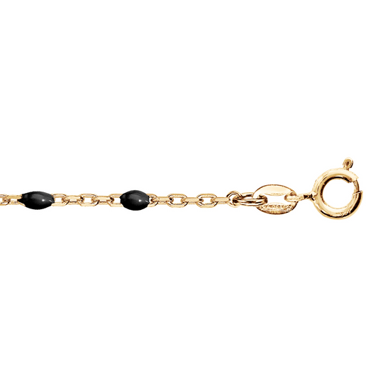 Bracelet Résine Noire - Argent Doré