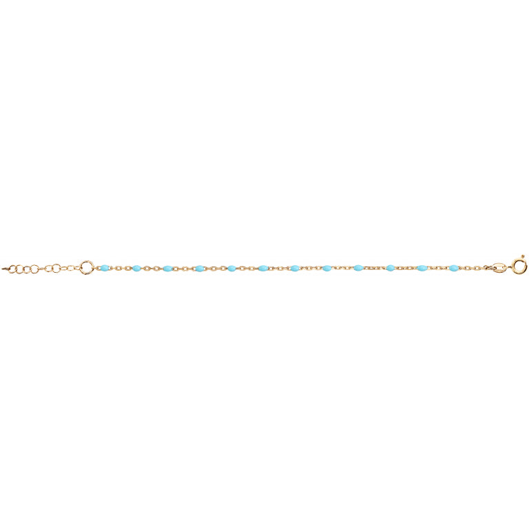 Bracelet Résine Turquoise - Argent Doré
