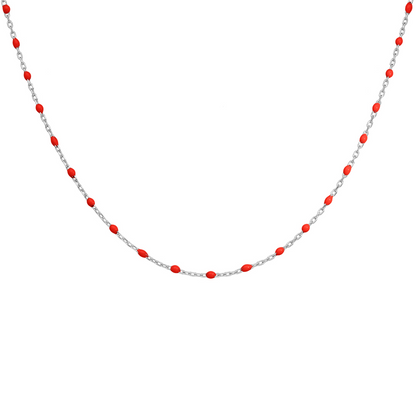 Collier Résine Rouge - Argent 925‰