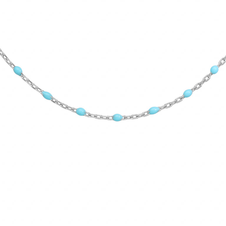 Collier Résine Turquoise - Argent 925‰