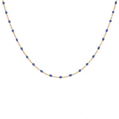 Collier Résine Bleue - Argent Doré