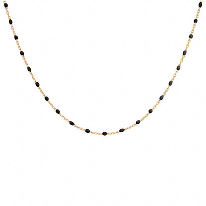 Collier Résine Noire - Argent Doré