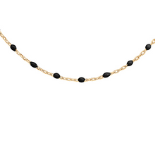 Charger l&#39;image dans la galerie, Collier Résine Noire - Argent Doré
