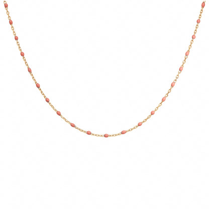 Collier Résine Rose - Argent Doré