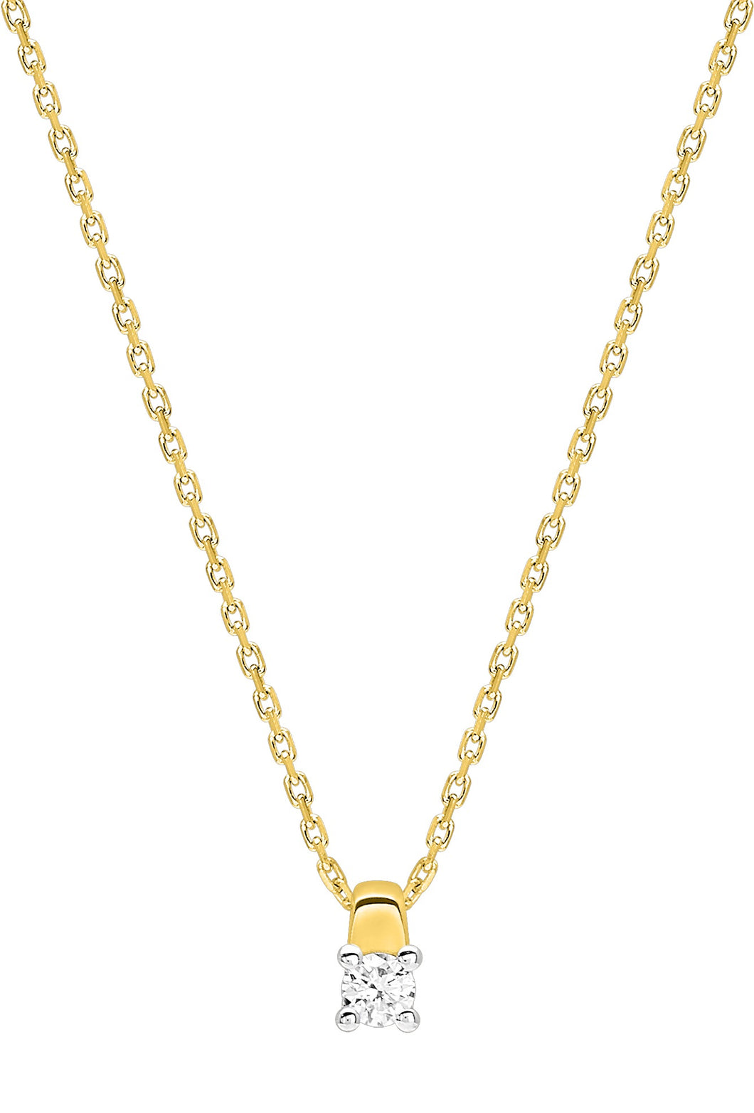 Collier Solitaire Diamant 4 Griffes  - Or Jaune 750‰