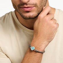 Charger l&#39;image dans la galerie, Bracelet Cuir Médaille Turquoise THOMAS SABO - Argent 925‰
