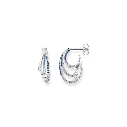 Boucles d'Oreilles Vague Pierres Bleues THOMAS SABO - Argent 925‰