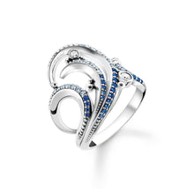 Charger l&#39;image dans la galerie, Bague Vague Pierres Bleues THOMAS SABO - Argent 925‰
